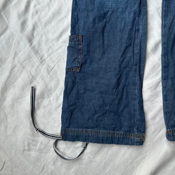 Vintage Y2K LEI Blue Flare Tie Skinny Low Rise Denim Jeans - Picture 4 of 8